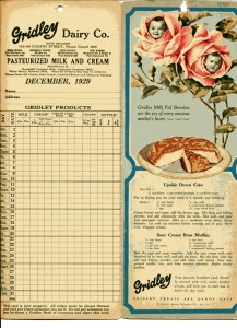 Gridley Dairy Co Order and Recipes