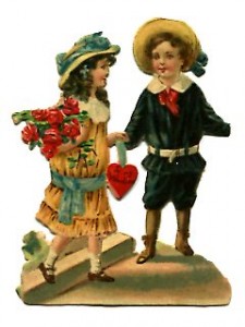 Valentine Victorian Boy and Girl