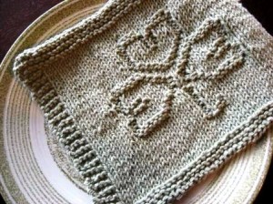 Shamrock Dish Cloth Knitting Pattern