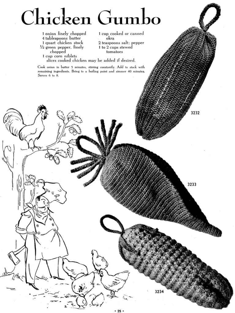 Potholder Crochet Patterns and Chicken Gumbo Recipe
