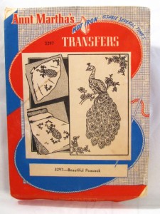 Vintage Crafts and More Aunt Marthas Embroidery Transfers Peacock