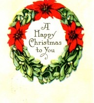 A Happy Christmas vintage postcard