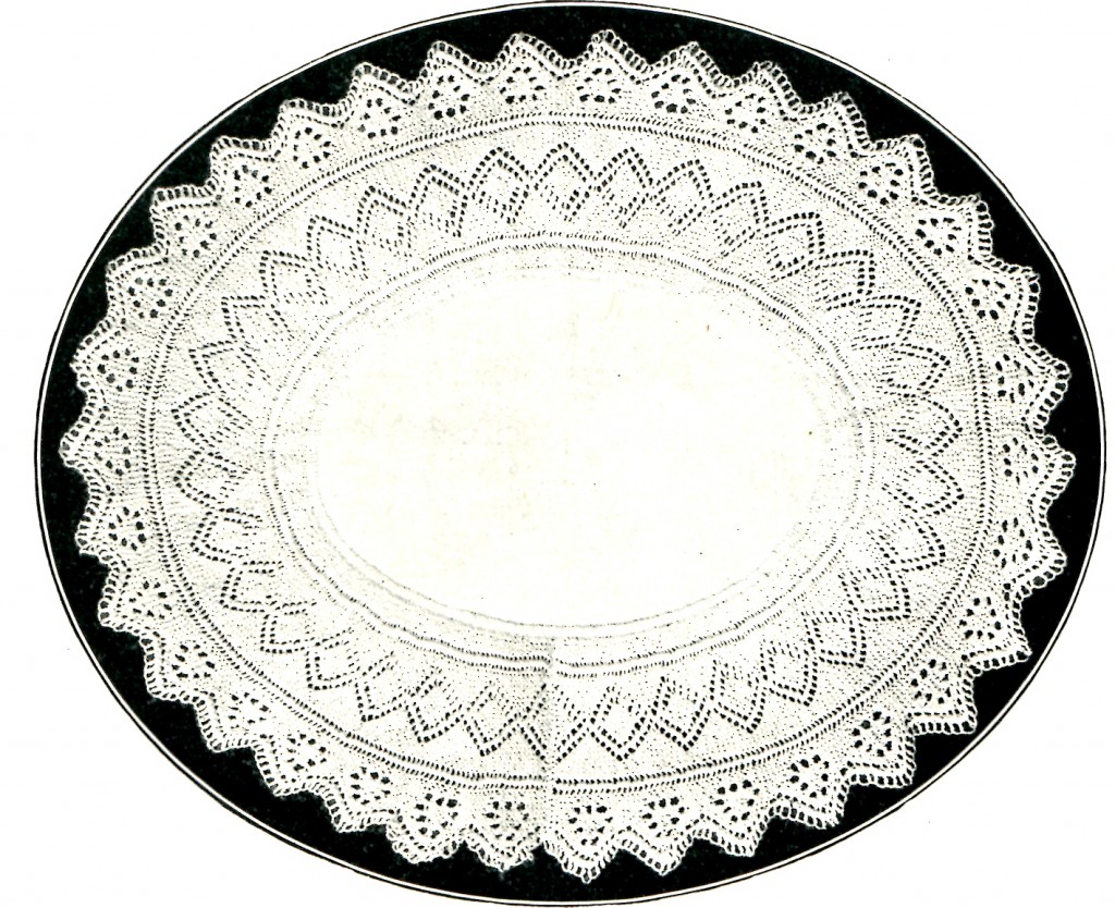 intage Crafts and More - Oval Doily with Knitted Border