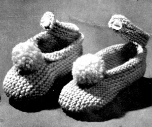 Vintage Crafts and More - Infants Ankle Strap Shoes Knitting Pattern Picture