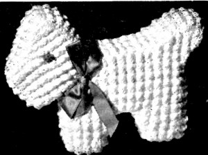 Vintage Crafts and More - Crochet Pattern Scottie in Puff Stitch Nursery Toy