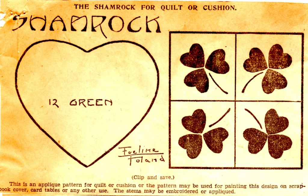 Vintage Crafts and More - Shamrock Newspaper Quilt Pattern 2