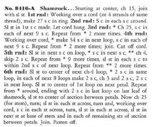 Vintage Crafts and More - Irish Crochet Shamrock Pattern
