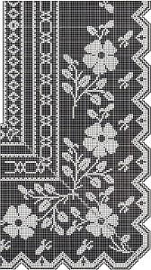 Vintage Crafts and More - Filet Crochet Pattern Flower Border