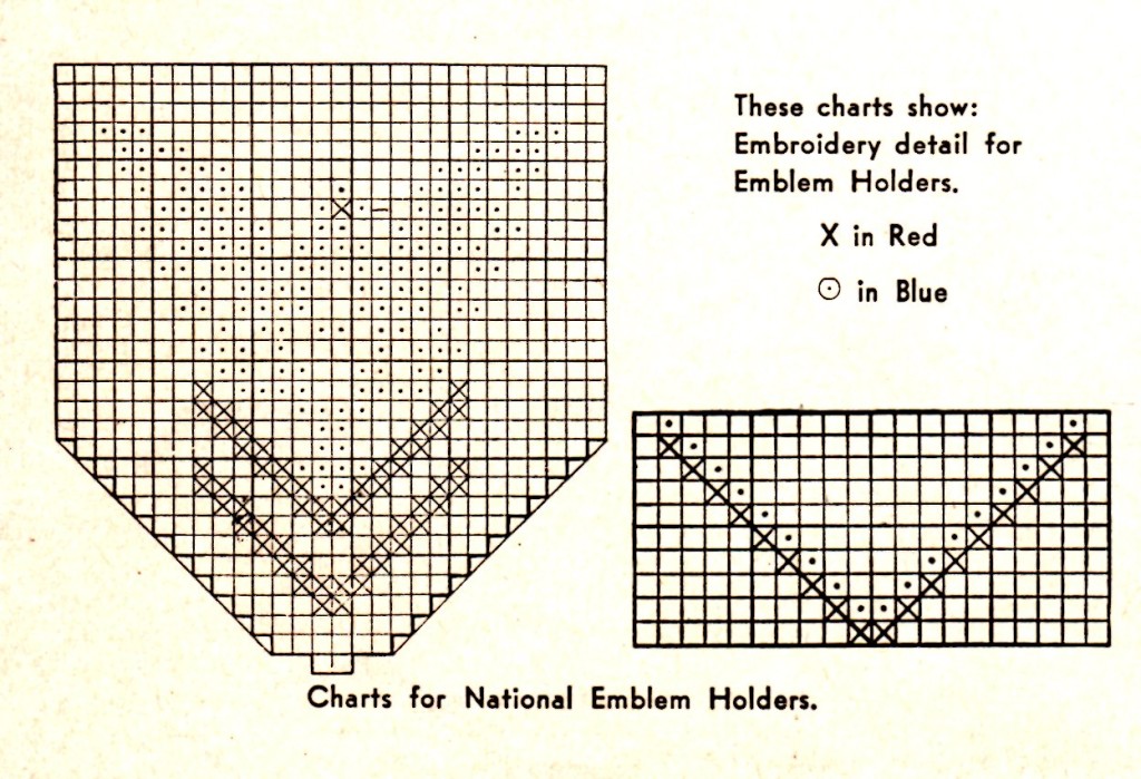 Vintage Crafts and More - Puff Stitch Emblem Pot Holders Crochet Pattern Diagram
