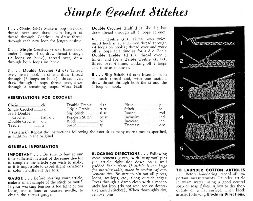 Vintage Crafts and More - Simple Crochet Stitches