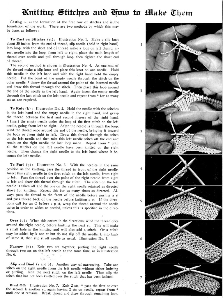 Knitting Stitches and How to Make Them - Vintage Crafts and More