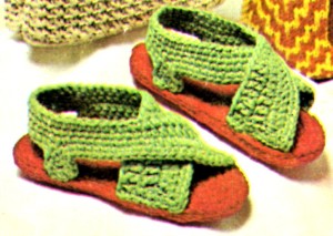 Ladies Sandals Crochet Pattern - Vintage Crafts and More
