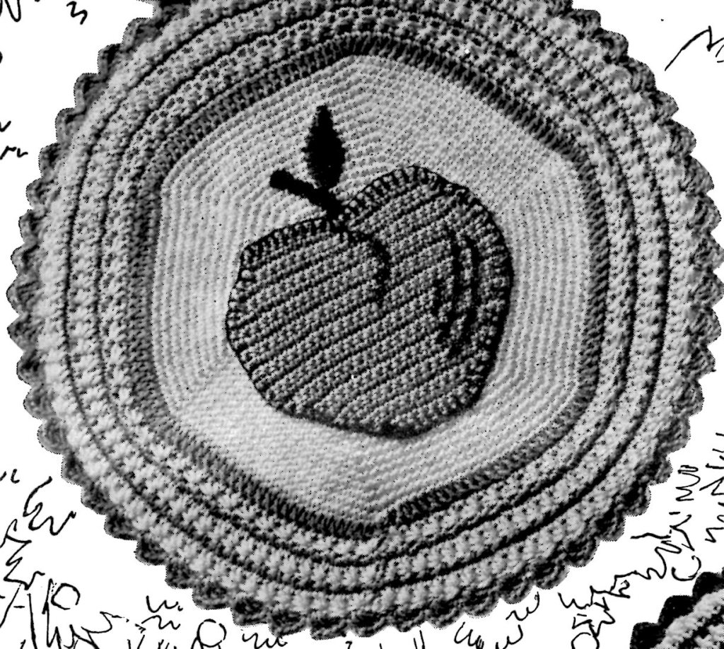 Apple Potholder Crochet Pattern Pic - Vintage Crafts and More