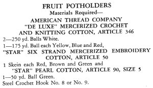 Fruit Potholders Crochet Pattern Materials Required - Vintage Crafts and More