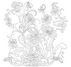 Floral Chrysanthemums Mums Embroidery Design Free - Vintage Crafts and More