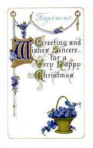 Forget Me Not Christmas Postcard - Vintage Crafts and More
