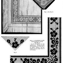 Filet Crochet Luncheon Cloth and Napkins Pattern - Vintage Crafts and More