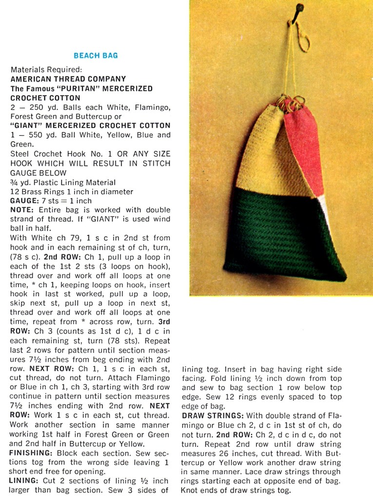 Retro Beach Bag Crochet Pattern Vintage Crafts and More