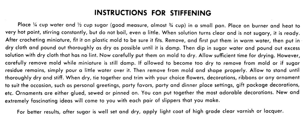 Instructions for Stiffening a Crocheted Item - Vintage Crafts and More