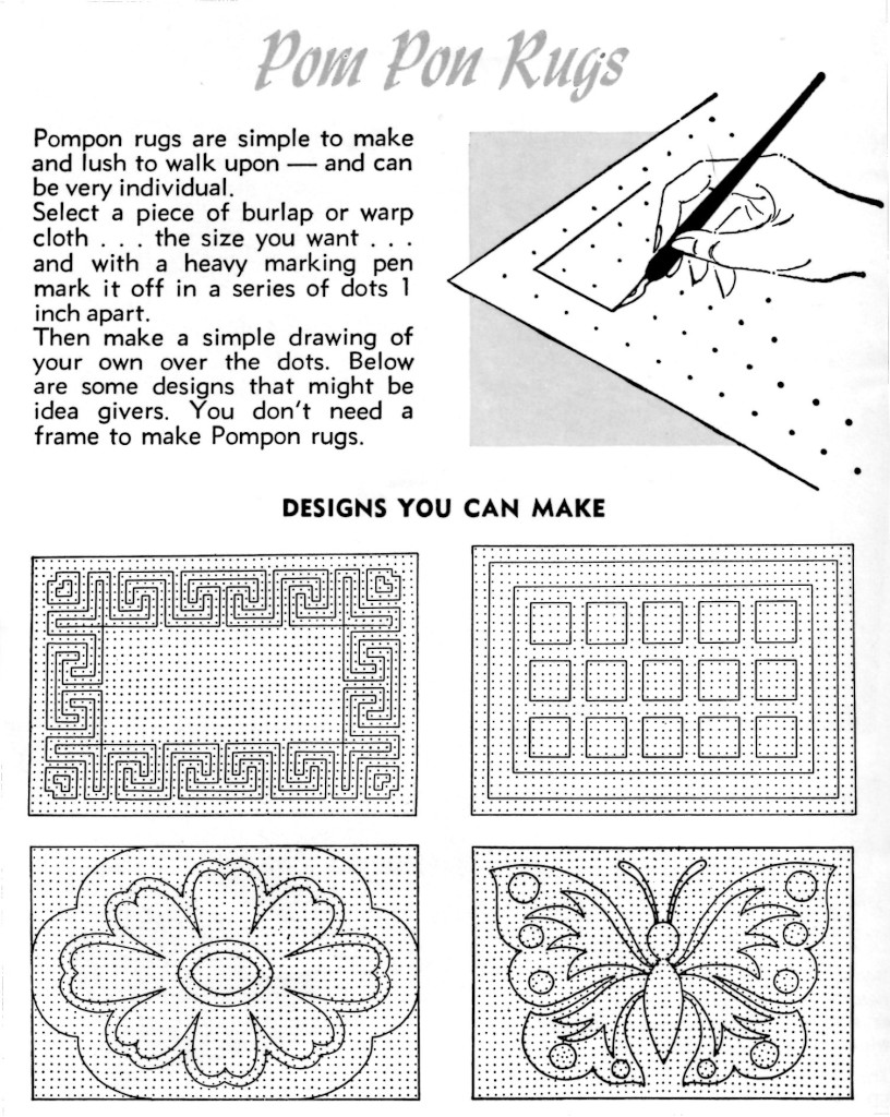 How to Make Pom Pon Rugs - Vintage Crafts and More