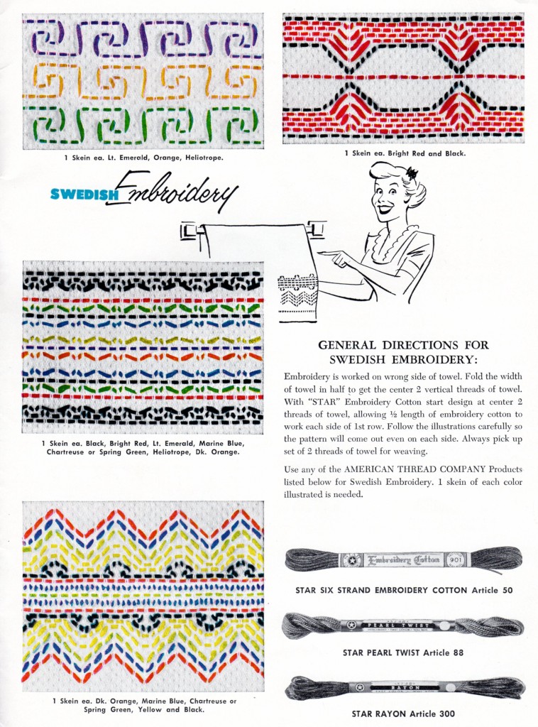 Swedish Embroidery Pattern Sheet - Vintage Crafts and More