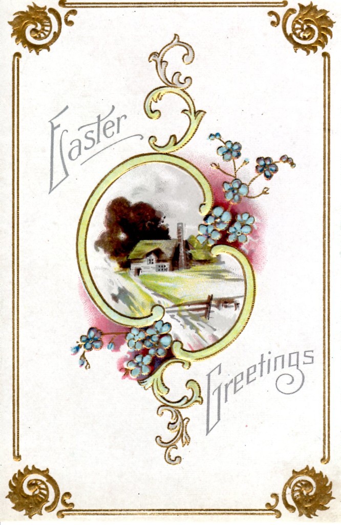 Antique Easter Greetings Postcard - Vintage Crafts and More