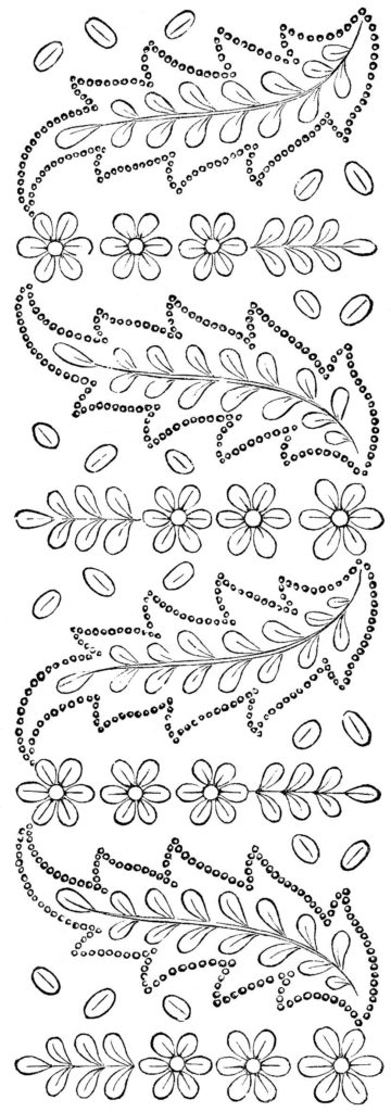 Antique Floral Embroidery Pattern for Edging - Vintage Crafts and More