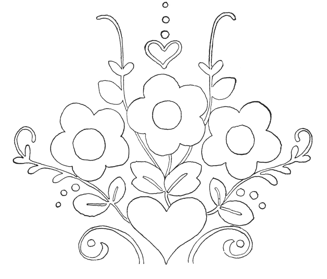 drawing designs of flowers and hearts