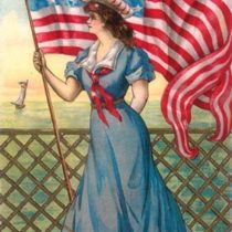 american-flag-july-4th-woman-victorian-postcard