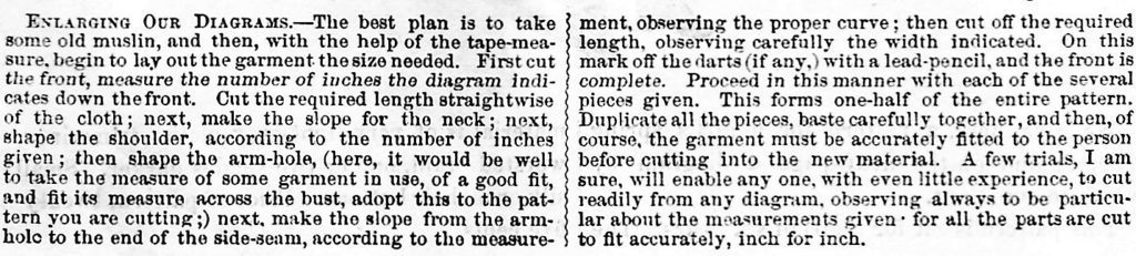 Enlarging our Diagrams for Pinafore Dress - 1877 Petersons Ladies Magazine