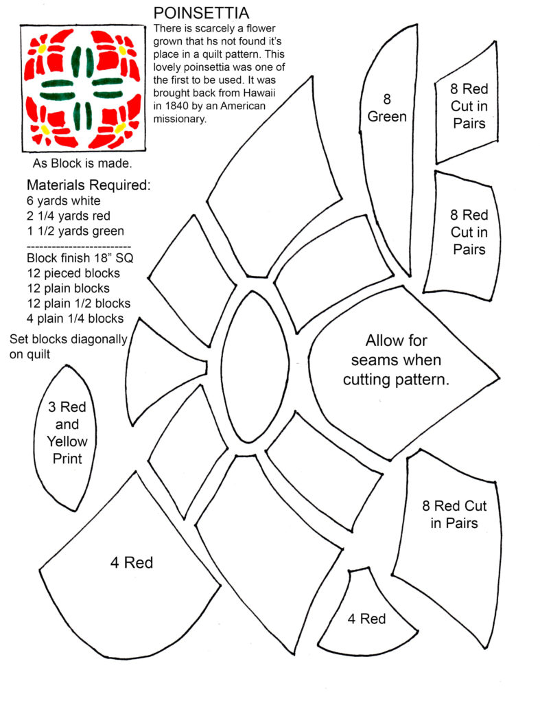 Nancy Cabot Poinsettia Applique Quilt Pattern