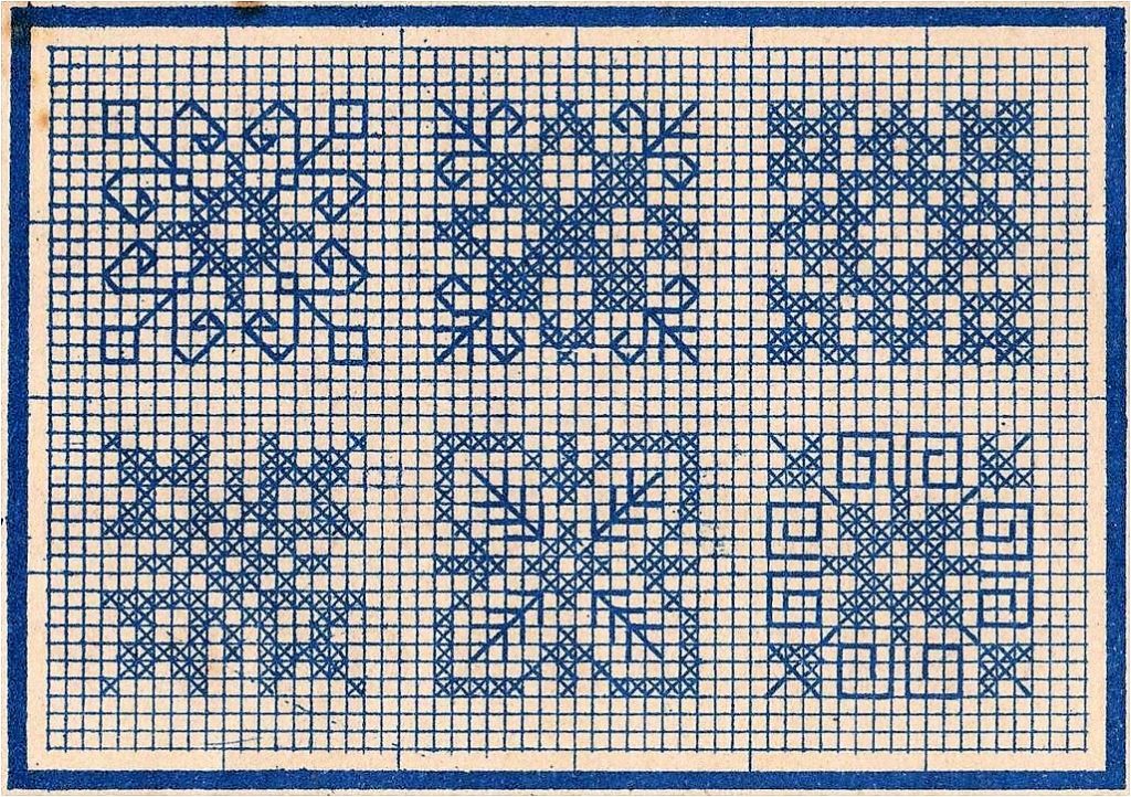 old time cross stitch snowflakes - vintage crafts and more