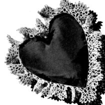 Heart Pincushion or Sachet with Crochet Edging