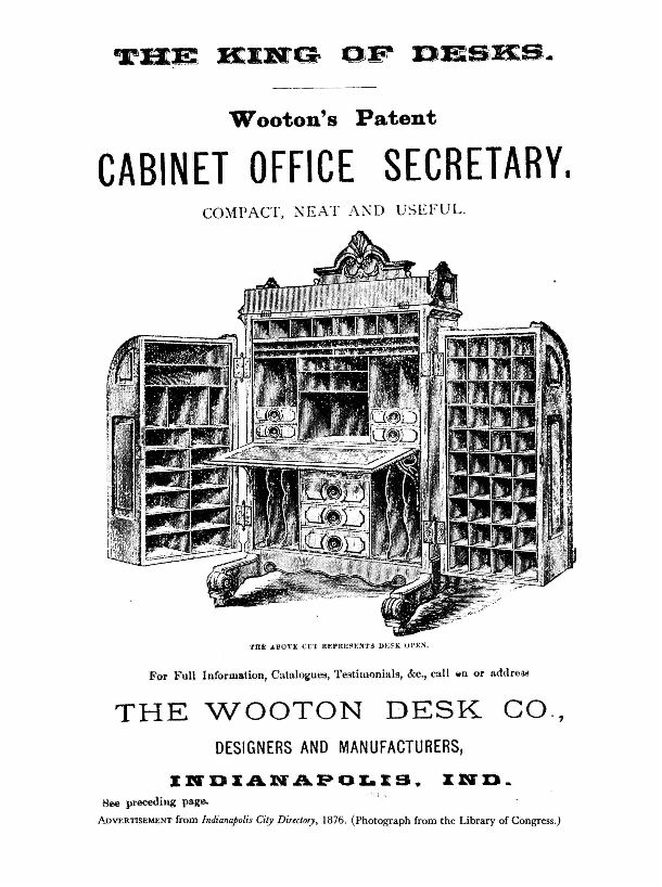 Wootens Patent Cabinet Office Secretary Desk