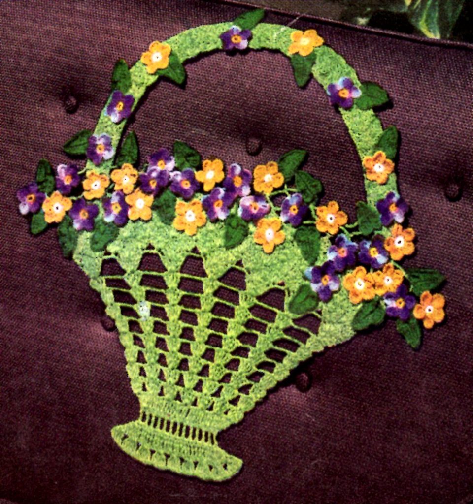 Crochet Flower Basket Pattern from Smart Chair Sets Coats and Clark's