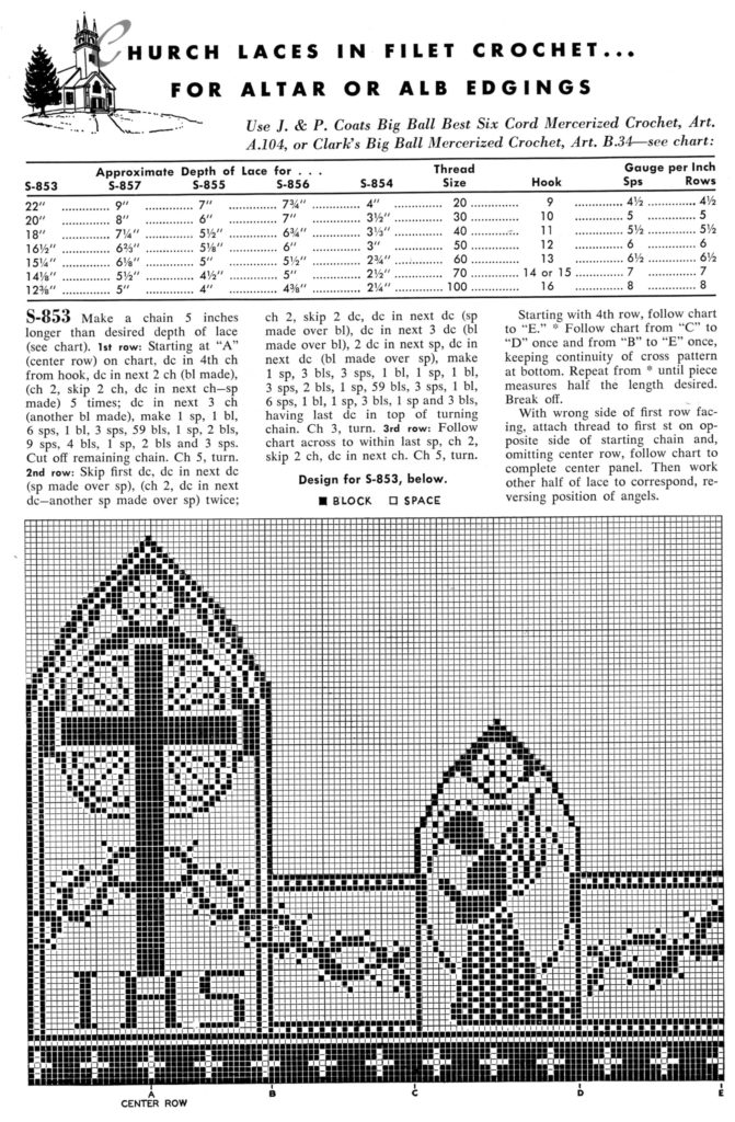 Filet Crochet Edging Patterns for Altars and Robes - Vintage Crafts and More