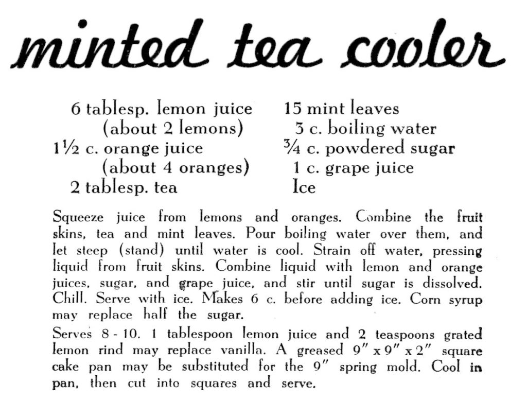 Minted Tea Cooler Recipe