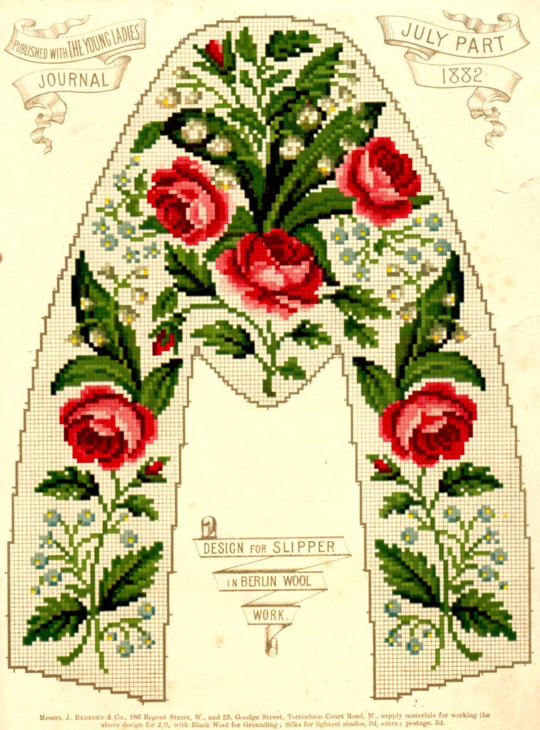 Design for Slipper in Berlin Wool Work