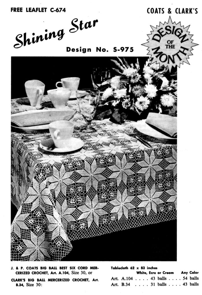 Crochet Pattern for Shining Star Tablecloth - Vintage Crafts and More