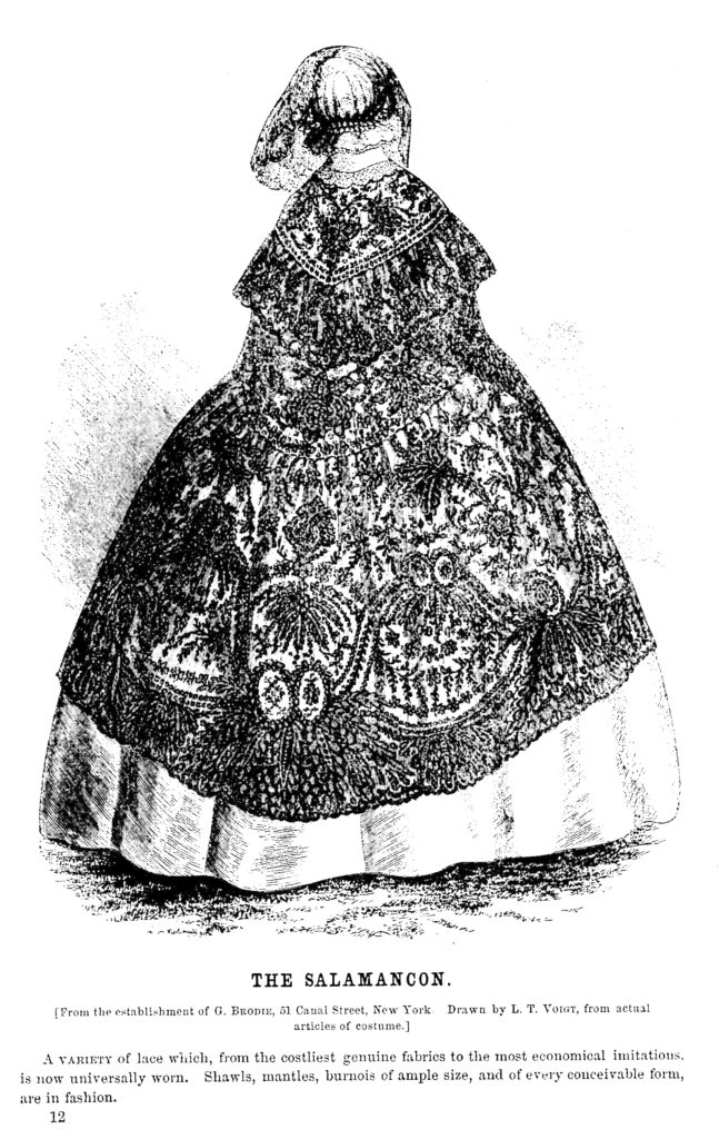 Godey's Lady's Book 19th century lace cape illustration