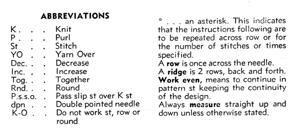 Knitting Abbreviations Vintage Stole Knitting Pattern