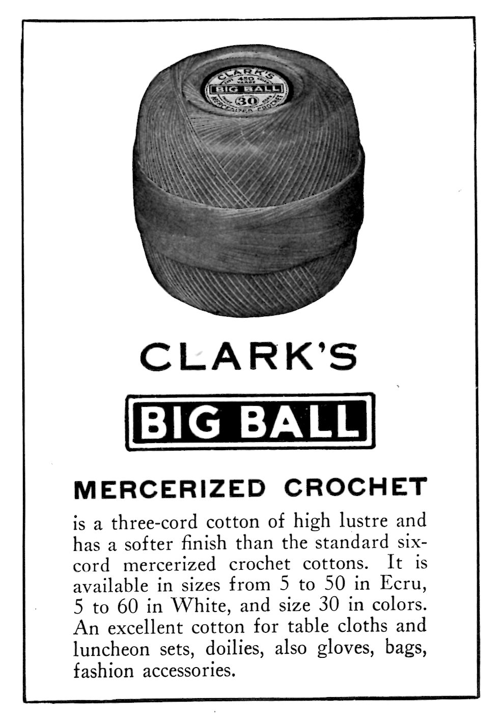 Clarks Big Ball Mercerized Crochet