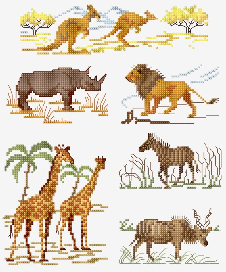 DMC Free Jungle Animal Cross Stitch Chart