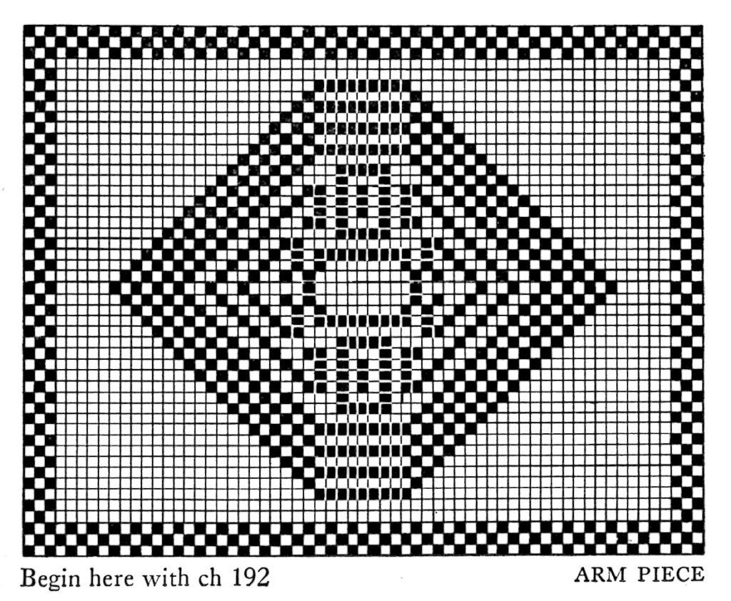 Filet Crochet Pattern Stained Glass Arm Piece Chart Vintage Crafts and More