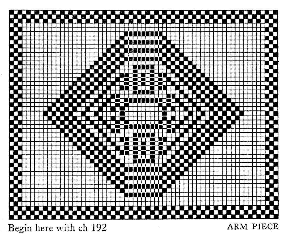 Filet Crochet Pattern Free Vintage Stained Glass Chair Back And Arm