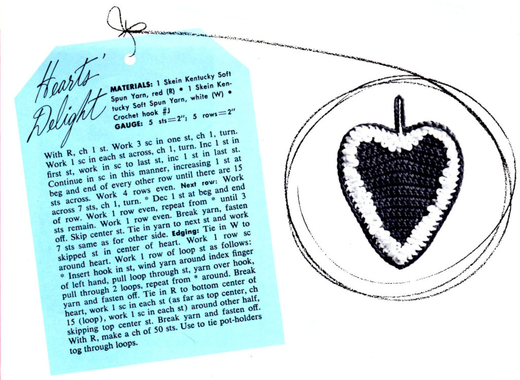 Heart Potholder Crochet Pattern - Vintage Crafts and More