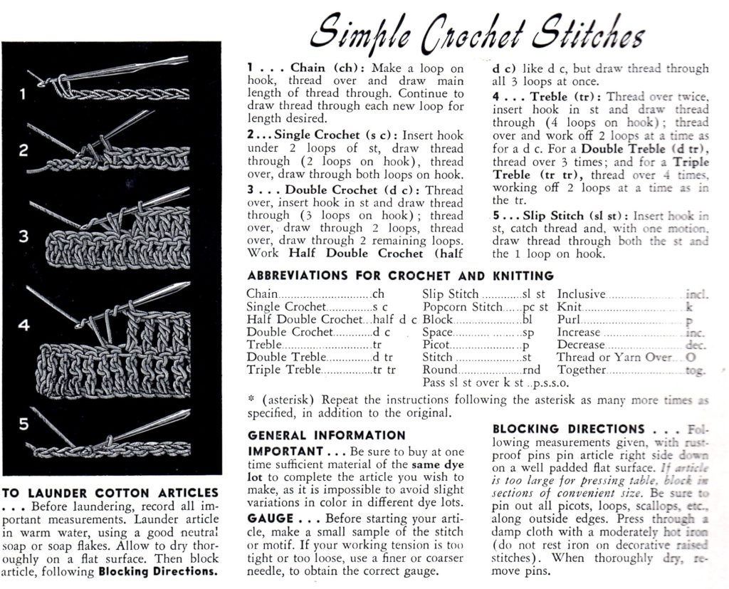 Simple Crochet Stitches Spool Cotton Company Book 166