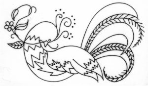 Crewel Embroidered Bird of Paradise Design Pattern Flipped (679 x 394)