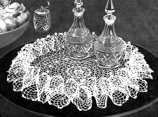 Ruffled Edged Doily 11 Inch Knit Doilies 16831 White Open Worked Doily