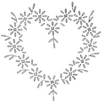 Lazy Daisy Heart Embroidery Pattern Heart Only
